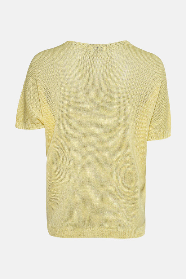 Pull col V Jaune - Terra di Siena