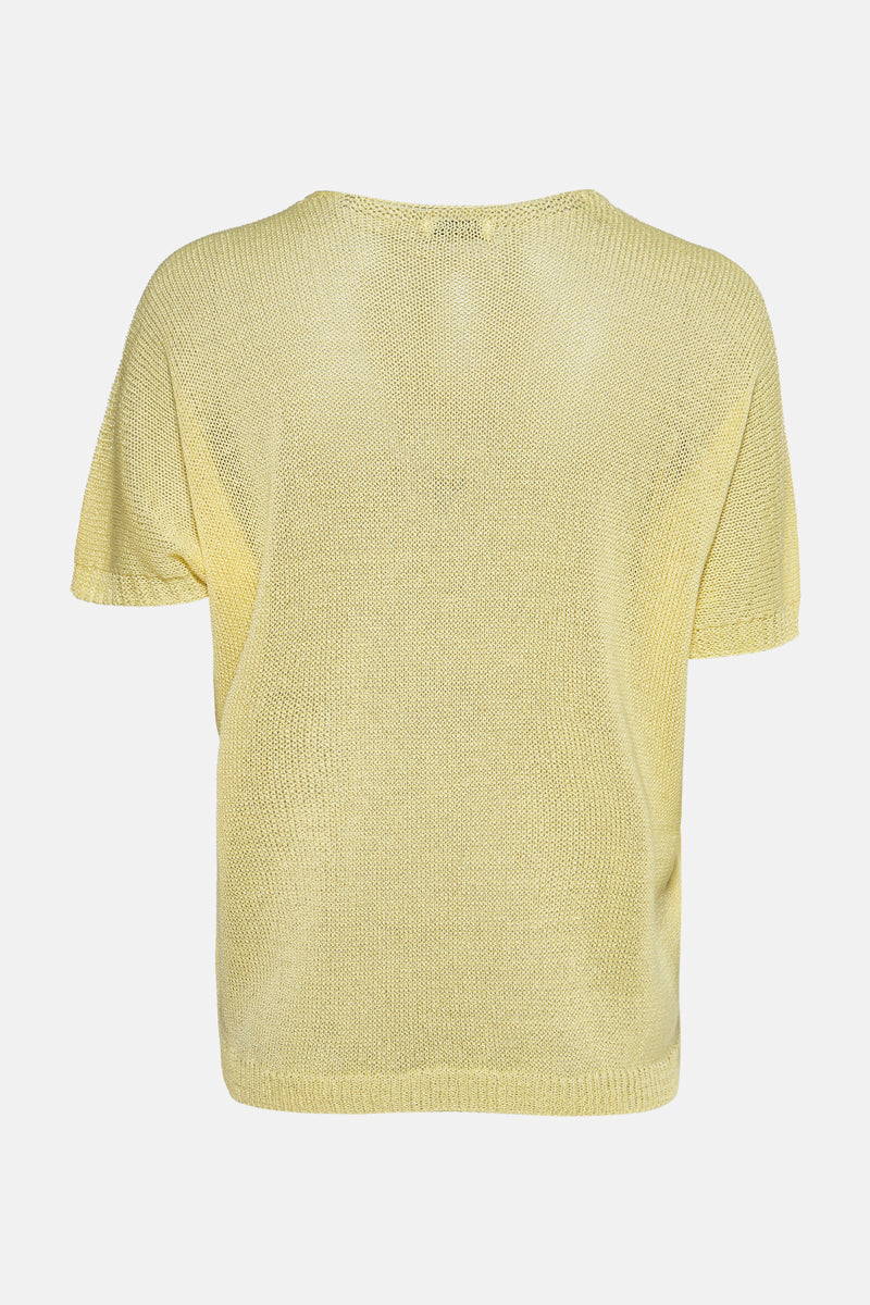 Pull met V-hals - geel