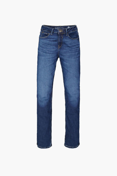 Jean droit en denim bleu foncé de GARCIA, avec une coupe droite classique et une subtile texture délavée.