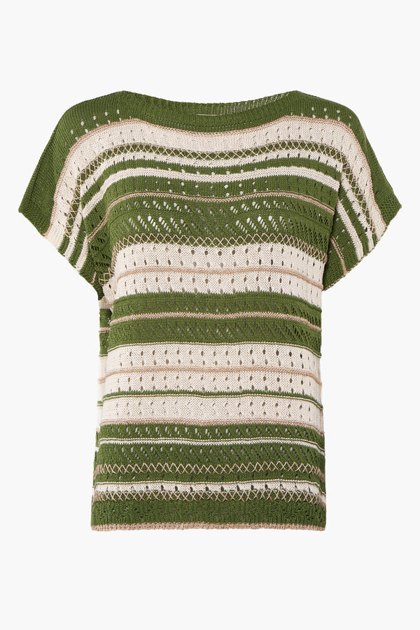 Trui met ronde hals Groen - Terra di Siena