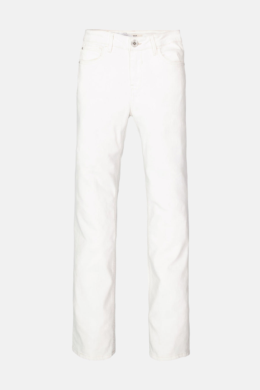 Jean droit en denim blanc de GARCIA, coupe classique avec poches avant et arrière.