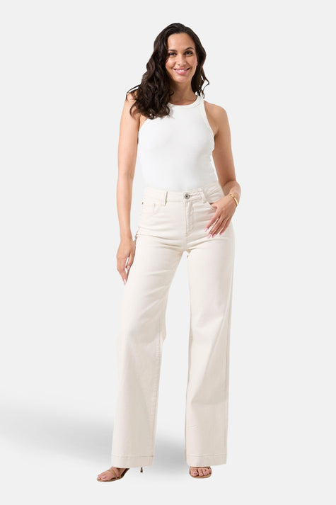 CELIA WIDE - off white denim