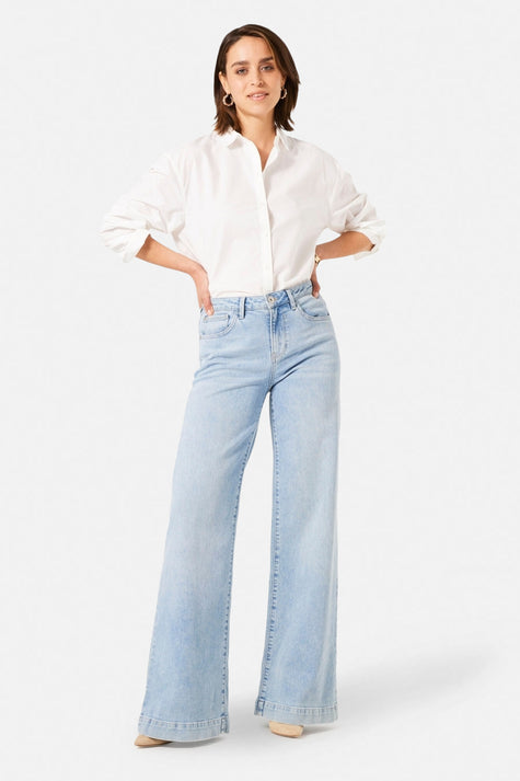 CELIA WIDE - light blue denim