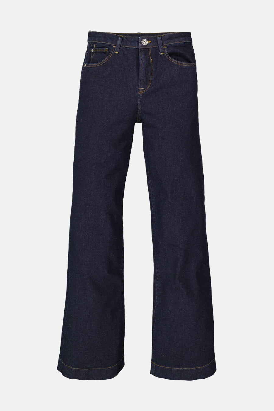 Wijde spijkerbroek in donkerblauw denim van GARCIA, met zichtbare contraststiksels.