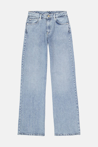 Jean large en denim bleu clair de GARCIA avec de petites paillettes argentées.