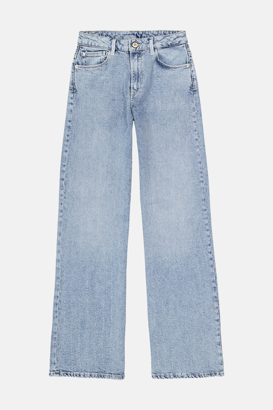 Jean large en denim bleu clair de GARCIA avec de petites paillettes argentées.