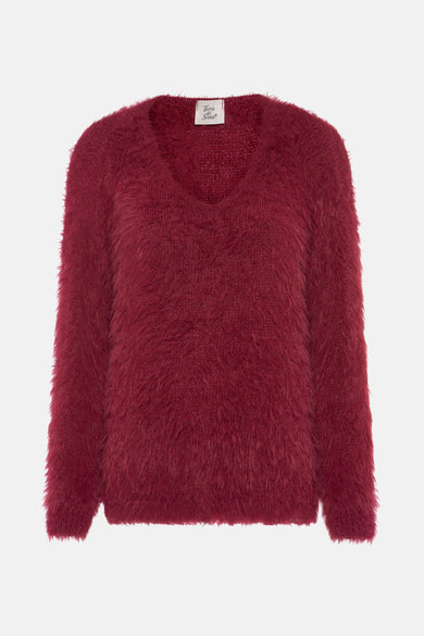 Pull col rond Rouge - Terra di Siena