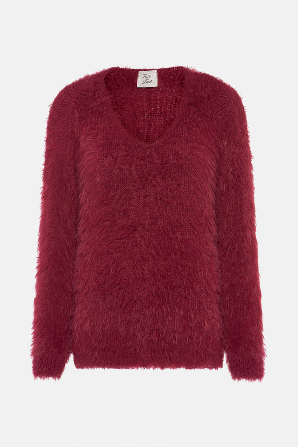 Pull col rond Rouge - Terra di Siena