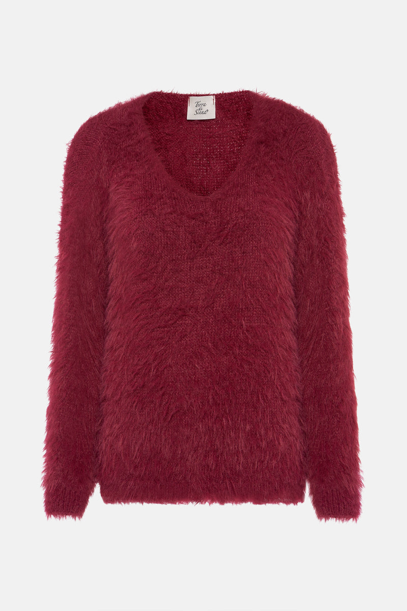 Pull col rond Rouge - Terra di Siena