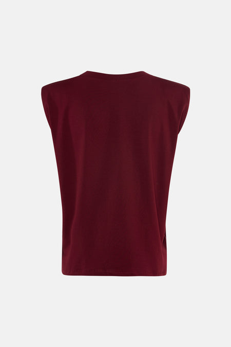 Top uni manches courtes rouge - Terra di Siena