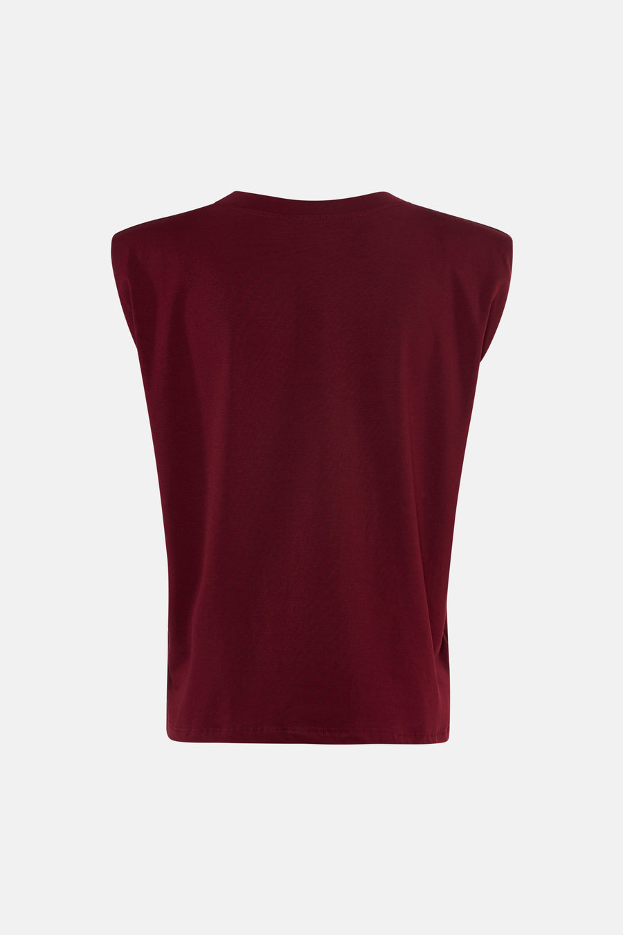 T-shirt bordeaux à manches courtes de Terra di Siena, vue arrière, coupe ajustée, tissu uni lisse