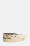 Ceinture dorée de Legend, motif peau de serpent avec boucle de couleur or.
