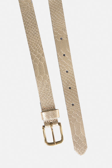 Ceinture dorée à motif peau de serpent de Legend, avec boucle dorée.