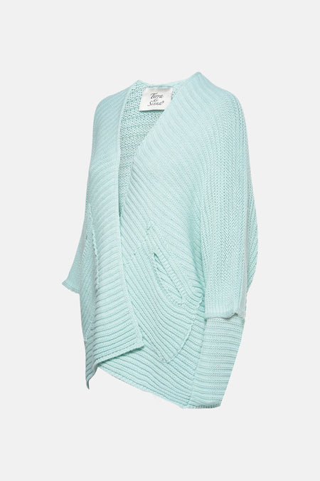Terrau gilet van Terra di Siena wou, ontspannen stijl met asymmetrische superpositie.
