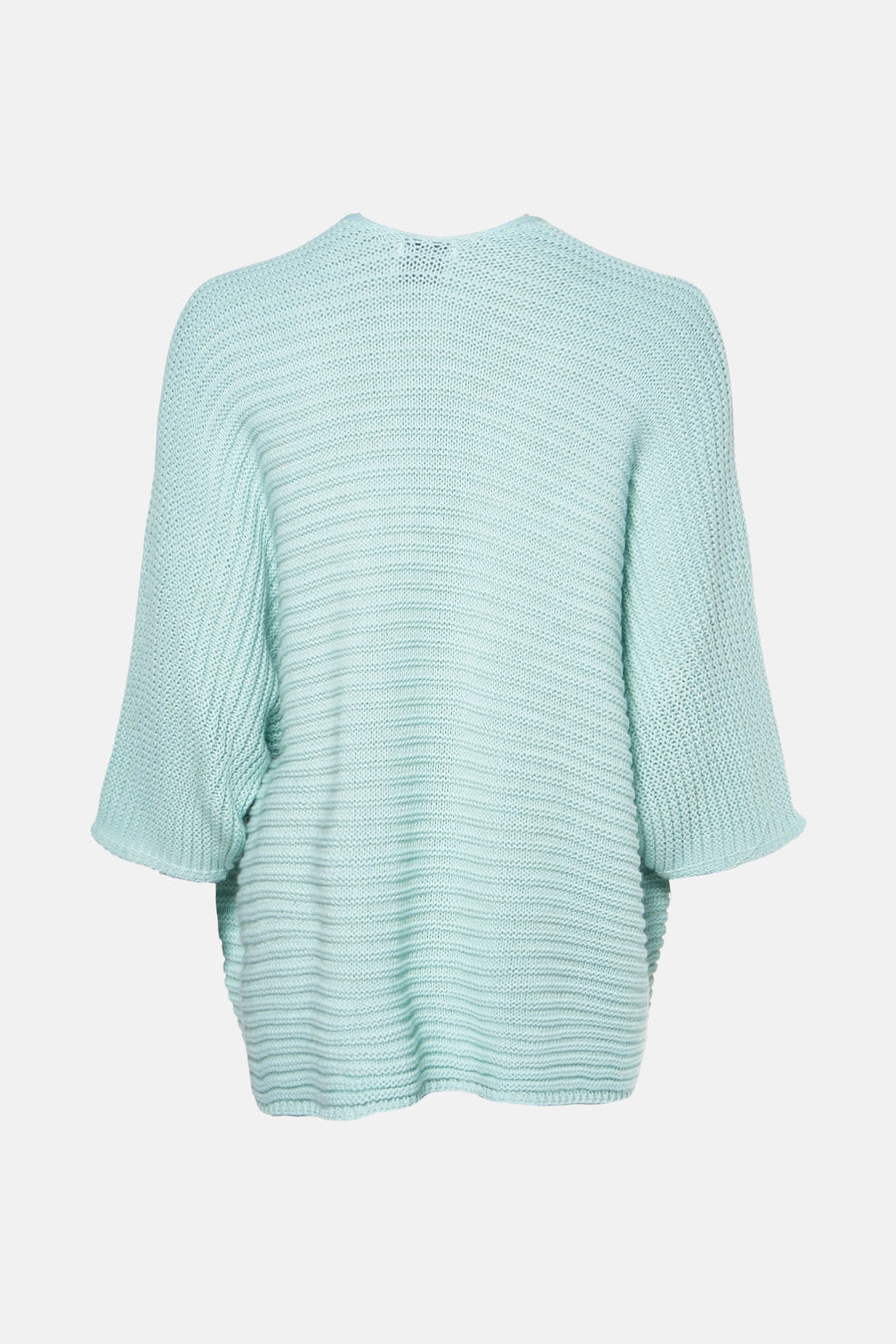 Gilet turquoise de Terra di Siena en maille, coupe ample avec manches courtes.
