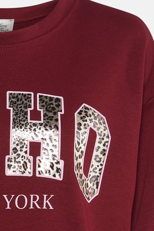 Sweat col rond rouge - Terra di Siena
