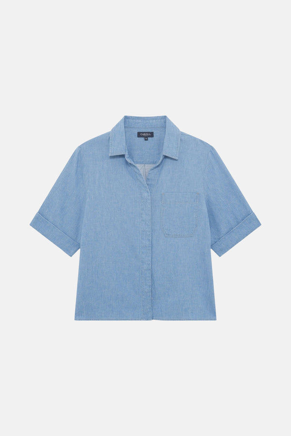Hemd (korte mouwen) LIGHT BLUE DENIM - CAROLL