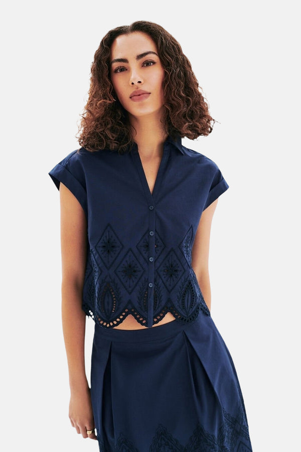 Chemisier (manches courtes) Bleu - CAROLL