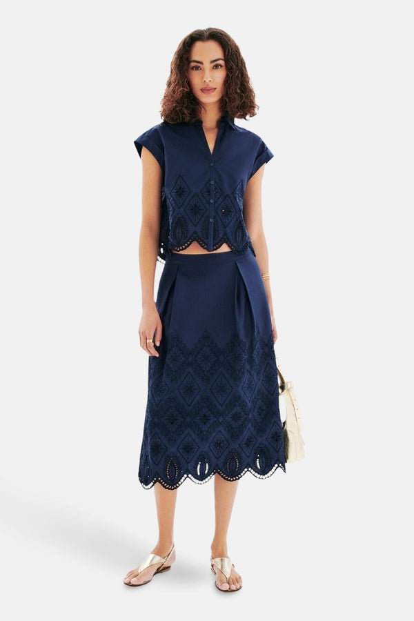 Chemisier (manches courtes) Bleu - CAROLL