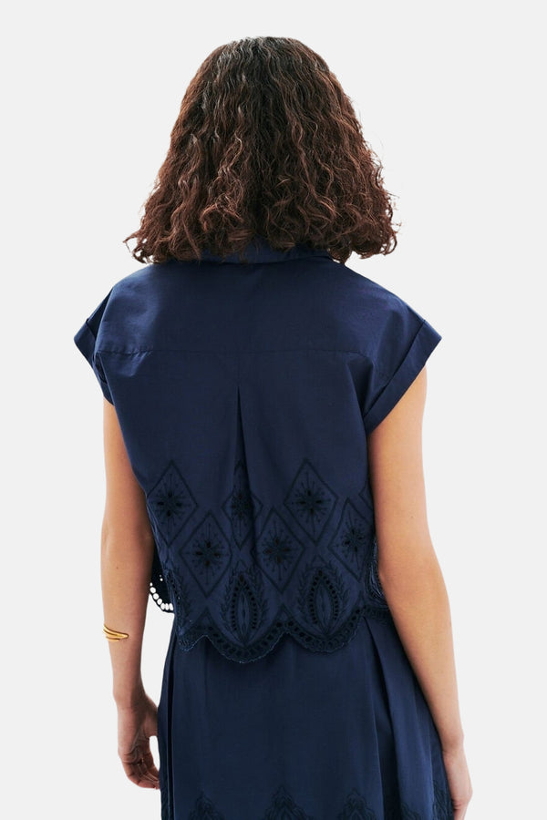 Chemisier (manches courtes) Bleu - CAROLL