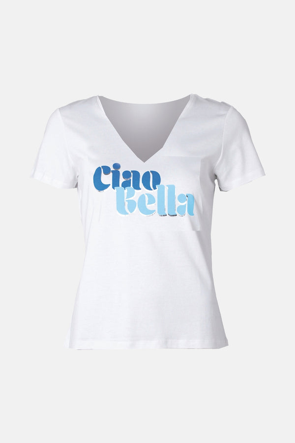 Top uni manches courtes Blanc - Morgan de Toi