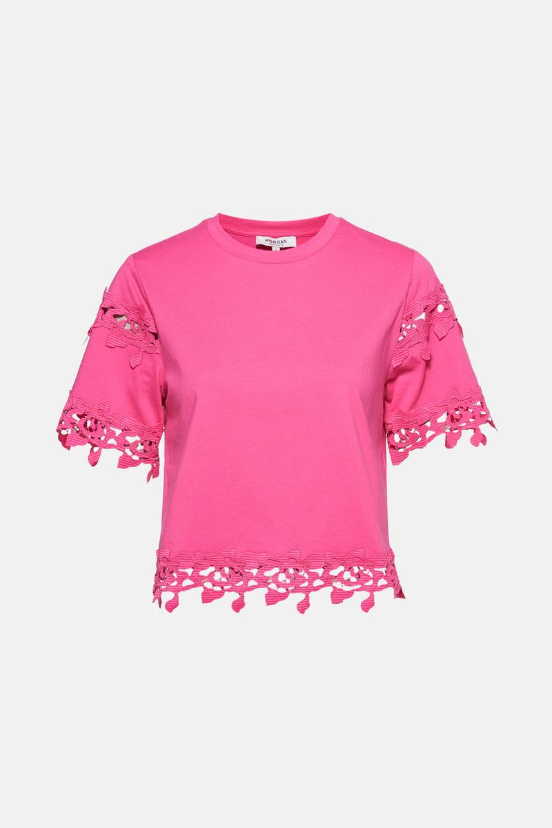 Top uni manches courtes Rose - Morgan de Toi