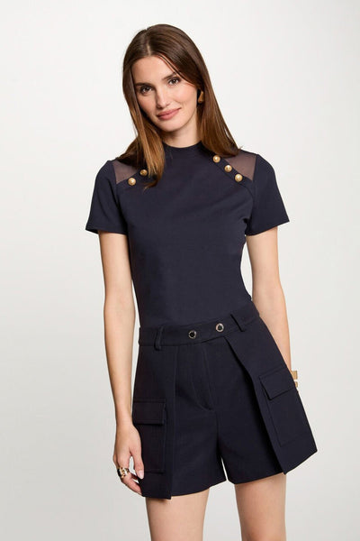 Top uni manches courtes Bleu - Morgan de Toi