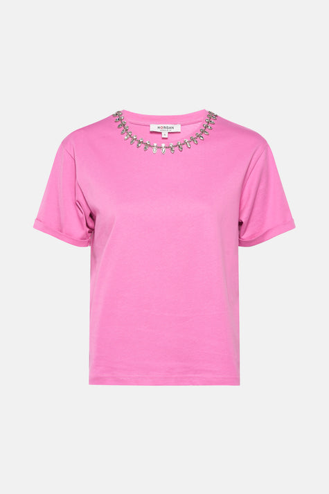 Top uni manches courtes Rose - Morgan de Toi