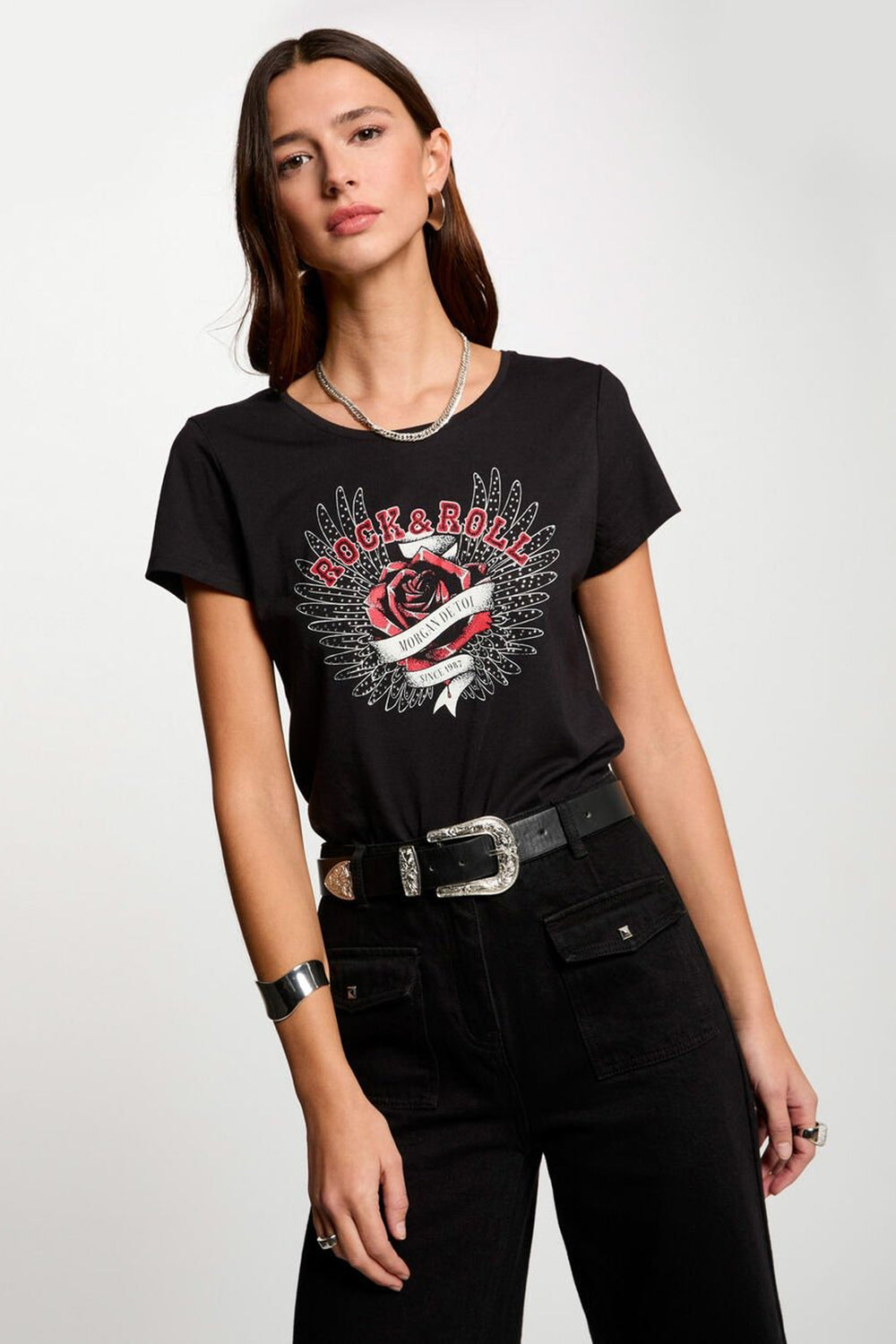 T-shirt (manches courtes) Noir - Morgan de Toi