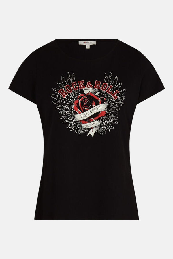 T-shirt (korte mouwen) Zwart - Morgan de Toi