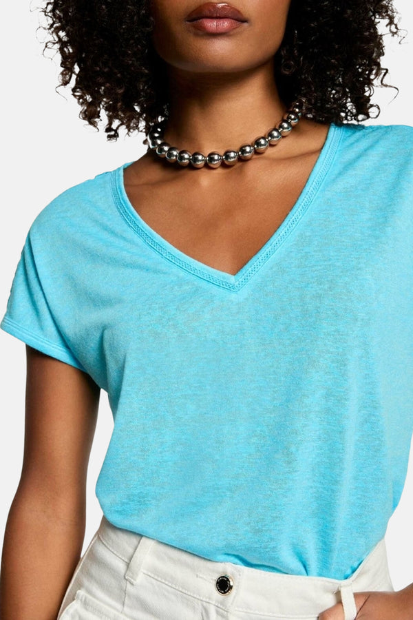 Top uni manches courtes Bleu - Morgan de Toi