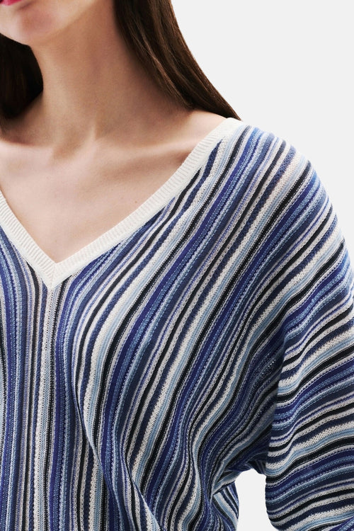 Pull col V Bleu - CAROLL