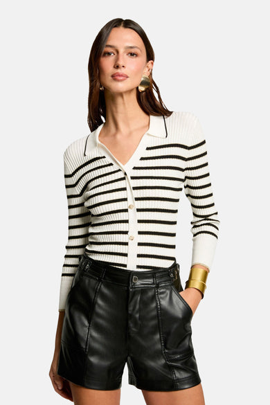 Pull à col en V - blanc