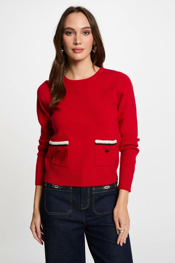 Pull col rond Rouge - Morgan de Toi