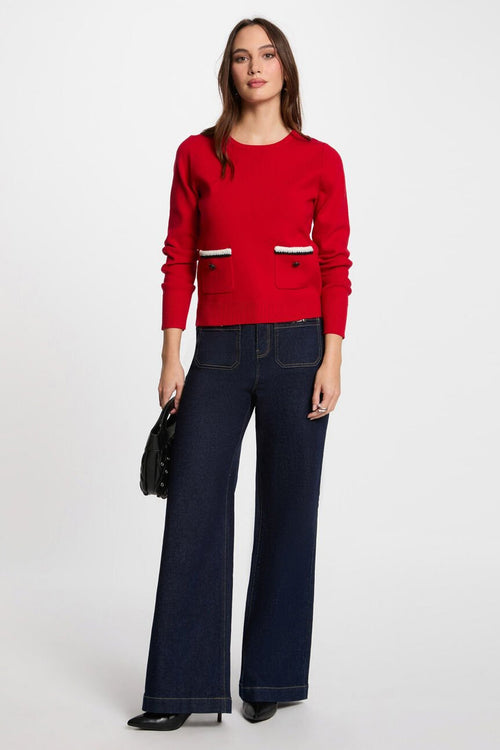 Pull col rond Rouge - Morgan de Toi