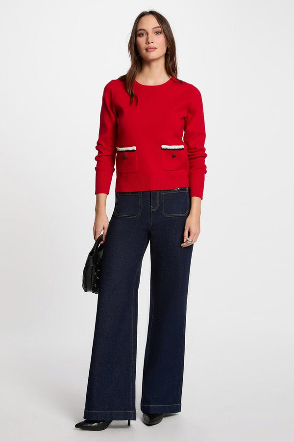 Pull col rond Rouge - Morgan de Toi
