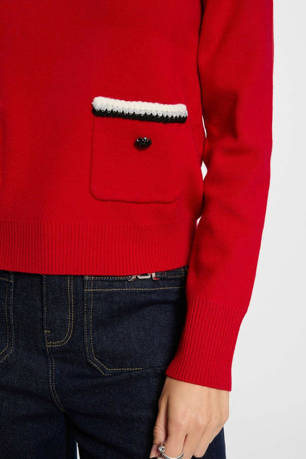 Pull col rond Rouge - Morgan de Toi