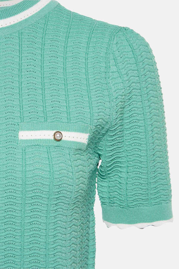 Pull col rond VERT - Morgan de Toi