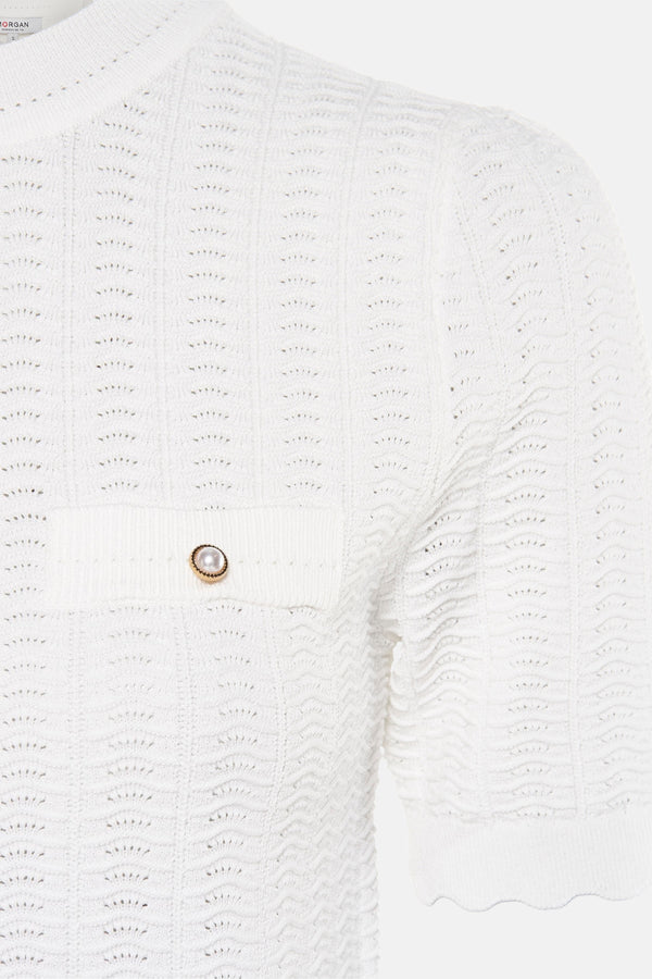 Pull col rond Blanc - Morgan de Toi