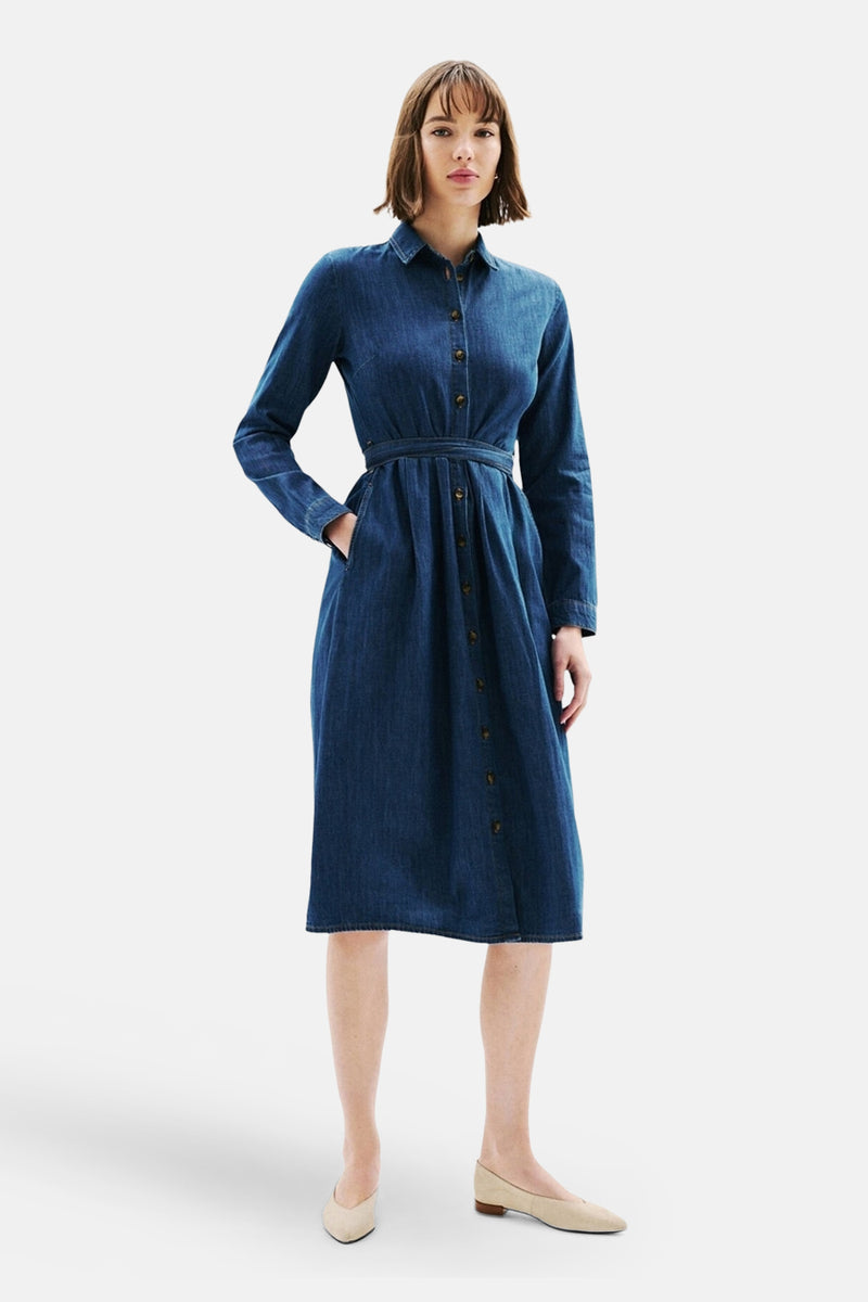Robe à manches longues - mid blue denim – PointCarré
