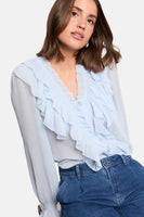 Blouse à manches longues - bleu