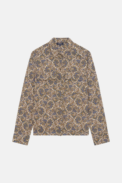 Multikleuren overhemd met lange mouwen van CAROLL, met paisley-motief, met borstzakken met klep.