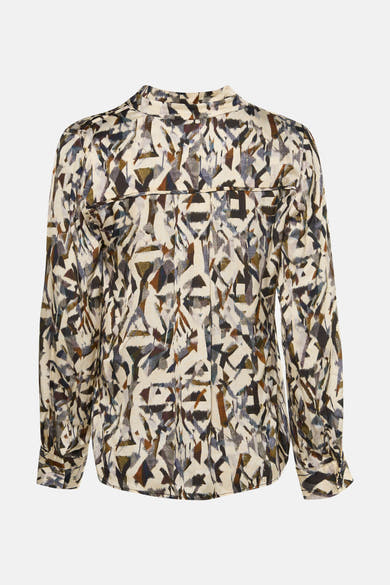 Blouse à manches longues multicolore de CAROLL, avec un imprimé abstrait et une coupe classique.