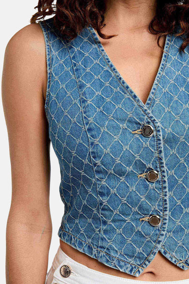 Blazer - mid blue denim