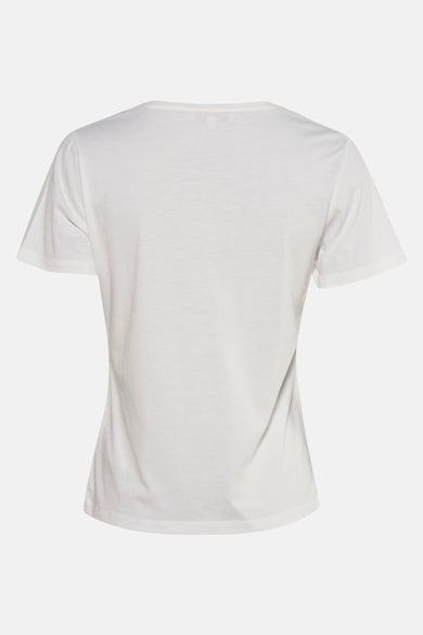 T-shirt blanc à manches courtes de Morgan de Toi, uni et coupe classique, vue de dos.
