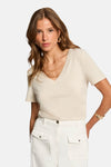 T-shirt met korte mouwen - beige