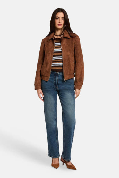 Dames tops jas casual brun - Morgan de Toi