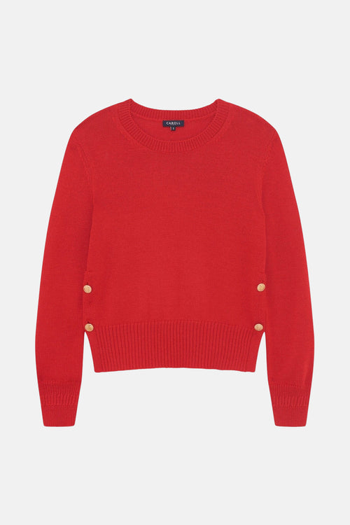 Pull col rond rouge - CAROLL