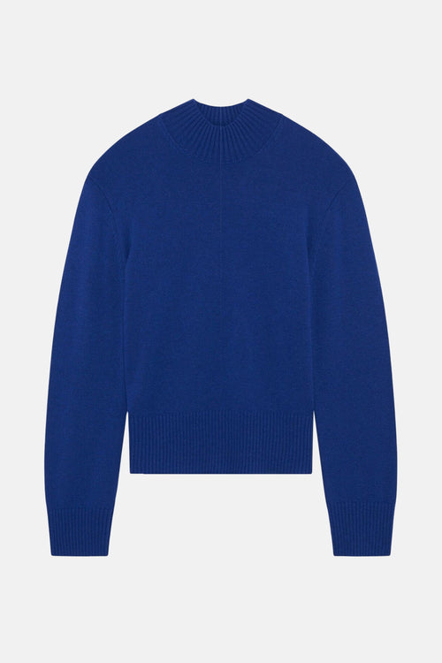 Pull col montant bleu - CAROLL