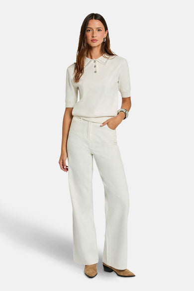 Pull met ronde hals - wit